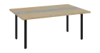 DOUBLE 181 pracovní stůl, kovová podnož černá, deska 36 mm, široký 1800 mm, javor horský, vložená de